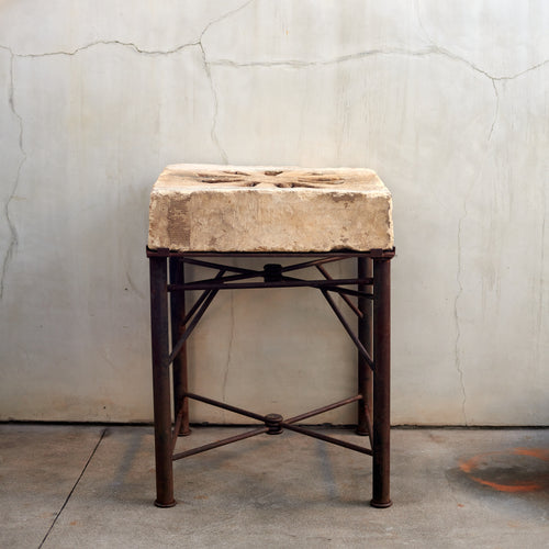 CARVED SANDSTONE WINDOW GRILL TABLE